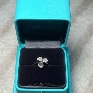 Tiffany and Co platinum diamond paper flower ring size 6